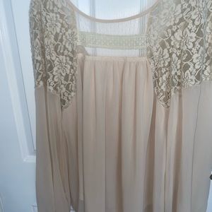 Ivory blouse with lace detail